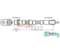 METZGER AUTOTEILE BRAKE HOSE 4110007 FOR TOYOTA
