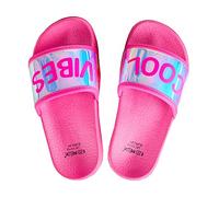 Metzuayn Kids Girls Holographic Sliders Lightweight Sliders Flip Flops Pink Size 10-11 UK