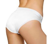 Metzuyan 3 Pack Womens Ladies Briefs Underwear Pants White 100% Cotton Breathable Comfortable High Waist White 36-38
