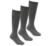 Metzuyan 3 Pairs Kids Girls Bamboo Super Gentle Soft Back to School Knee High Socks Grey Size 12.5-3.5