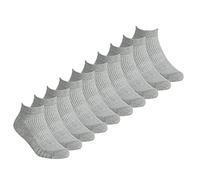 Metzuyan 5 Pairs Boys Kids Childrens Socks Trainer Liner Grey Cotton Rich Everyday School Low Cut Ankle Size 4-6