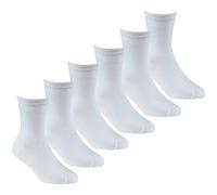 Metzuyan 6 Pairs Kids Girls Boys Unisex Natural Bamboo Crew Everyday Back To School Socks Navy Size 4-6