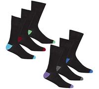 Metzuyan 6 Pairs Mens Bamboo Colourful Plain Non Elastic Diabetic Socks Gentle Soft 6-11 UK