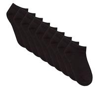 Metzuyan 9 Pairs Boys Girls Kids Plain Bamboo Ankle Socks Trainer Liner Size from Black UK 9-12