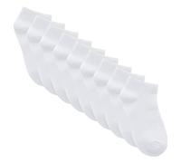 Metzuyan 9 Pairs Boys Girls Kids Plain Bamboo Ankle Socks Trainer Liner Size from White UK 9-12