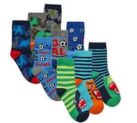Metzuyan 9 Pairs Boys Novelty Cotton Rich Socks Dinosaurs Space Stars Monster Skulls New