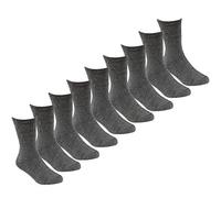 Metzuyan 9 Pairs Kids Girls Boys Unisex Natural Bamboo Crew Everyday Back To School Socks Grey Size 4-6