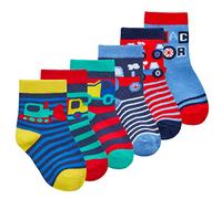 Metzuyan Baby Boy Cotton Rich Socks Dinosaur Striped Low Cut Ankle Blue 0-2.5