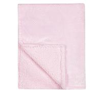Metzuyan Baby Boy Girl Plain Blanket Soft Plain Sherpa Flannel Fleece Embossed Pink 75x100 cm