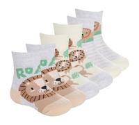 Metzuyan Baby Boys Baby Girls Unisex Cotton Rich Animal Socks 3 Pairs Lion UK 0-0