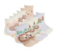 Metzuyan Baby Boys Baby Girls Unisex Cotton Rich Animal Socks 6 Pairs Lion Bear UK 3-5.5