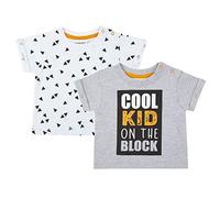 Metzuyan Baby Boys Cotton Geometric Print 2 Pack T-Shirts 3-6 Months