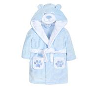 Metzuyan Baby Boys & Girls Teddy Bear Hooded Dressing Gown, Blue, 12 - 18 Months