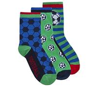 Metzuyan Boys 3 Pair Pack Cotton Rich Novelty Colourful Design Socks Green 6-8.5