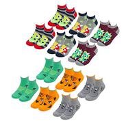 Metzuyan Boys Cotton Rich Ankle Socks (6 & 12 Pairs Multipack) Animal Trainer Liner 4-Pack 12.5-3.5