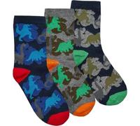Metzuyan Boys Cotton Rich Novelty Colourful Crew Socks Soft Comfortable Everyday Kids Socks (3 Pairs, Dino, 6-8.5)
