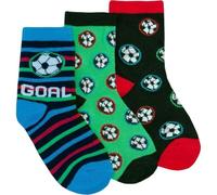 Metzuyan Boys Cotton Rich Novelty Colourful Crew Socks Soft Comfortable Everyday Kids Socks (3 Pairs, Football Green, 6-8.5)