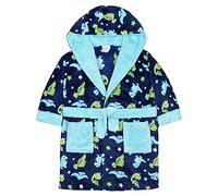 Metzuyan Boys Dinosaur Dressing Gown Robe Soft Plush Fleece Hooded Dino Fluffy Pockets 3-4 Years