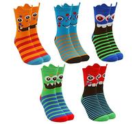 Metzuyan Boys Monsters Cute Colorful Funny Odd Cool Socks Novelty Cotton Rich Ears 9-12