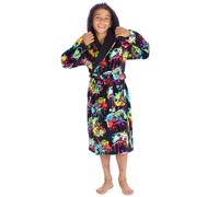 Metzuyan Boys Plush Fleece Hooded Dressing Gown Gamer Print Soft Warm Bathrobe with Pockets 7-13 Years