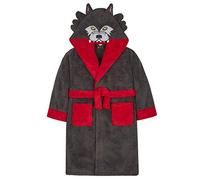 Metzuyan Boys Wolf Snuggle Hooded Fleece Robe & All in One Wolf Robe 7-8 Years