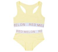 Metzuyan Girls Crop Top Training Bra Knicker Brief Set Glitter Non-Padded Bralette Cotton Lemon 13 Years