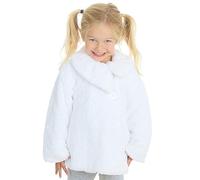 Metzuyan Infant Girls Fluffy Winter Button Up Swing Coat White 2-3 Years