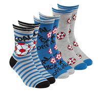 Metzuyan Kids Boys Bamboo Crew Socks Novelty Football Blue 6-8.5
