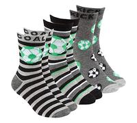 Metzuyan Kids Boys Bamboo Crew Socks Novelty Football Grey 6-8.5