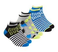 Metzuyan Kids Boys Bamboo Socks Trainer Liner Ankle High Game Themed Blue 9-12