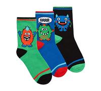 Metzuyan Kids Boys Cotton Rich Novelty Socks Camo Designed Monster Size 9-12