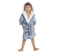 Metzuyan Kids Boys Dino Dressing Gown Toddler Robe Dragon Glow in The Dark Fluffy Snuggle Fleece Hood Size 7-8 Years
