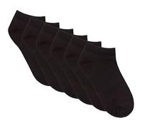 Metzuyan Kids Boys Girls 6 Pairs Plain Bamboo Trainer Liner Ankle Socks Size from Black UK 9-12