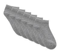 Metzuyan Kids Boys Girls 6 Pairs Plain Bamboo Trainer Liner Ankle Socks Size from Grey UK 4-6