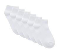 Metzuyan Kids Boys Girls 6 Pairs Plain Bamboo Trainer Liner Ankle Socks Size from White UK 9-12