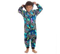 Metzuyan Kids Boys Onesie All in One One Piece Suit Boys Nightwear Jumpsuit Game 3-4 Years Black