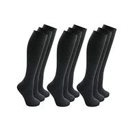 Metzuyan Kids Childrens Girls 3 Pack Knee High Plain Back To School Uniform Socks GREY-9-12