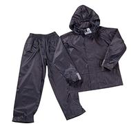 Metzuyan Kids Childrens Waterproof Suit Jacket & Trousers Raincoat Outdoor Set Navy 9-10