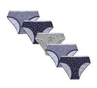 Metzuyan Kids Girls 100% Cotton Novelty Briefs Knickers Underwear 5 Pairs Navy 3-4 Years