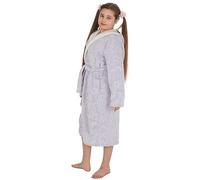 Metzuyan Kids Girls Boys Hooded Dressing Gown Glow in The Dark Plush Fleece Robe Purple 7-8 Years