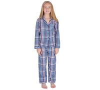 Metzuyan Kids Girls Checked Long Sleeve Buttoned Pyjama Set Denim Size 11-12 Years