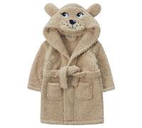 Metzuyan Kids Infant Boys Teddy Bear Novelty Dressing Gown Snuggle Fleece Beige 3-4 Years