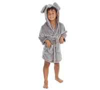 Metzuyan Kids Infant Girls Boys Unisex Hooded Dressing Gown Animal Themed Robe Elephant 3-4 Years