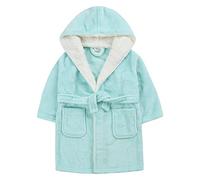 Metzuyan Kids Infant Girls Plain Pastel Colour Hooded Dressing Gown Mint 4-5 Years