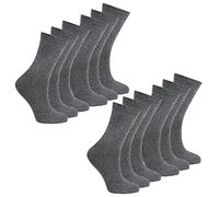 Metzuyan Kids Unisex Girls Boys Back To School Socks Plain 12 Pairs Grey 4-6