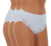 Metzuyan Ladies 3 Pack Maxi Briefs Cotton Breathable Regular & Plus Sizes Underwear High Leg White Size 24