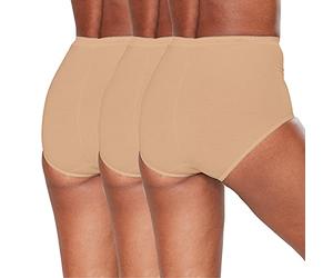 Metzuyan Ladies 3 Pack Maxi Briefs Cotton Breathable Regular & Plus Sizes Underwear Nude Beige Size 16