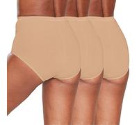 Metzuyan Ladies 6 Pairs Maxi Briefs Cotton Breathable Regular Underwear Nude Beige Size 18