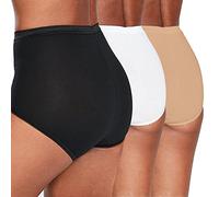 Metzuyan Ladies 9 Pairs Maxi Briefs Cotton Breathable Regular Underwear Black Nude White Size 20