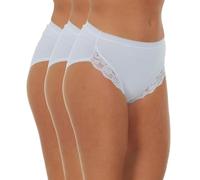 Metzuyan Ladies Cotton Briefs Pack of 6, Womens High Waist Full Back Coverage Knickers, Soft Comfy Everyday Underwear Multipack, Sizes 12-24
